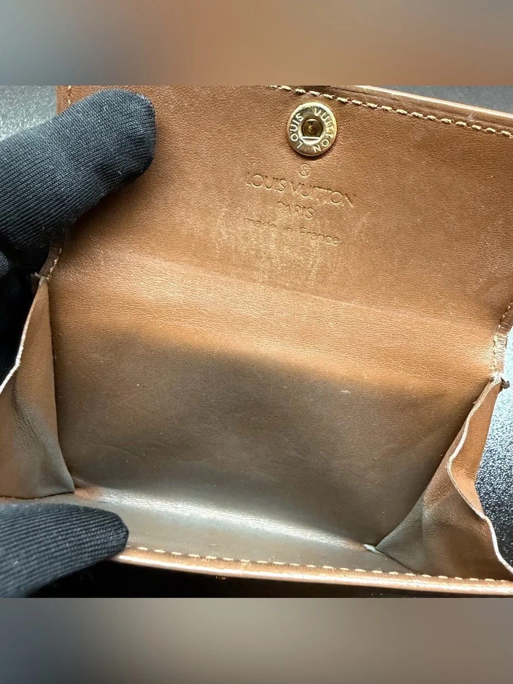 Louis Vuitton Bronze Vernis Compact Wallet